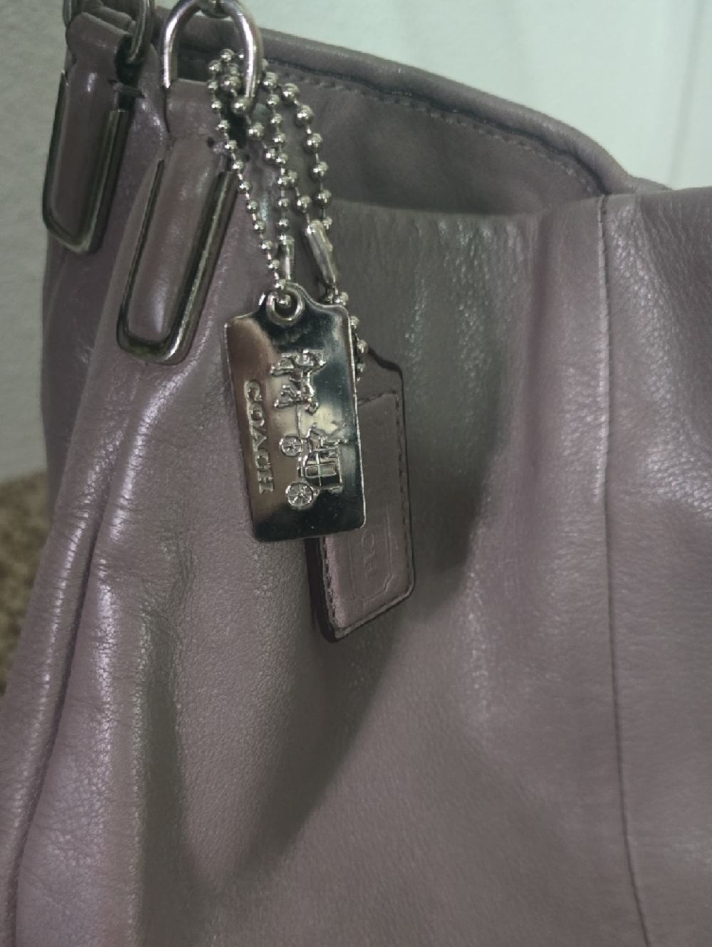 Coach Light Purple Leather Hobo Shoulder Bag W/ Silver Hardware (2 TAGS)(GOOD)💜 - Picture 5 of 16
